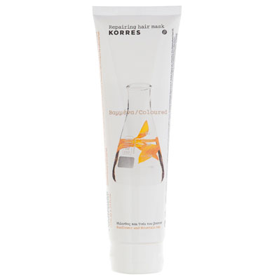 Korres Masque réparateur pour cheveux colorés au tournesol et au thé de montagne, 125 ml