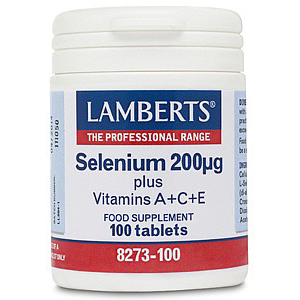 Lamberts Selenium 200μg Plus ACE Σελήνιο με Βιταμίνες Α, C, E 100 Tablets