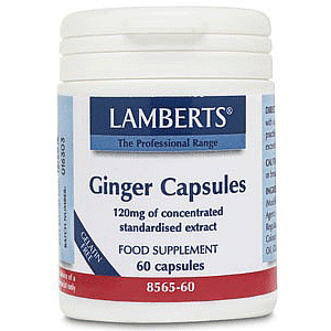 Lamberts Ginger Capsules Τζίντζερ 60 Κάψουλες