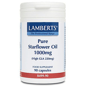 Lamberts Pure Starflower Oil 1000 mg (High GLA 220 mg) (Omega 6) 90 kapsula