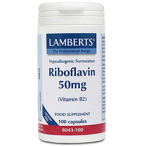 Lamberts Riboflavin 50 mg (B2) Ριβοφλαβίνη 100 Κάψουλες