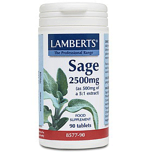 Lamberts Sage 2500mg Sage للاحتفاظ بالذاكرة وتقليل أعراض سن اليأس 90 قرصًا
