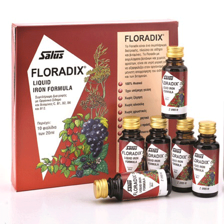 Power Health Floradix Suplement dietik për mungesë hekuri Shishe 10x20ml