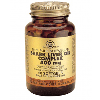 Комплекс масло от черен дроб на акула Solgar 500 mg 60 меки капсули