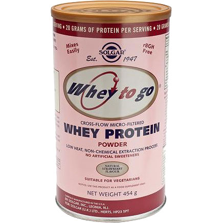 Solgar Whey To Go Protein, клубника, 454 гр.