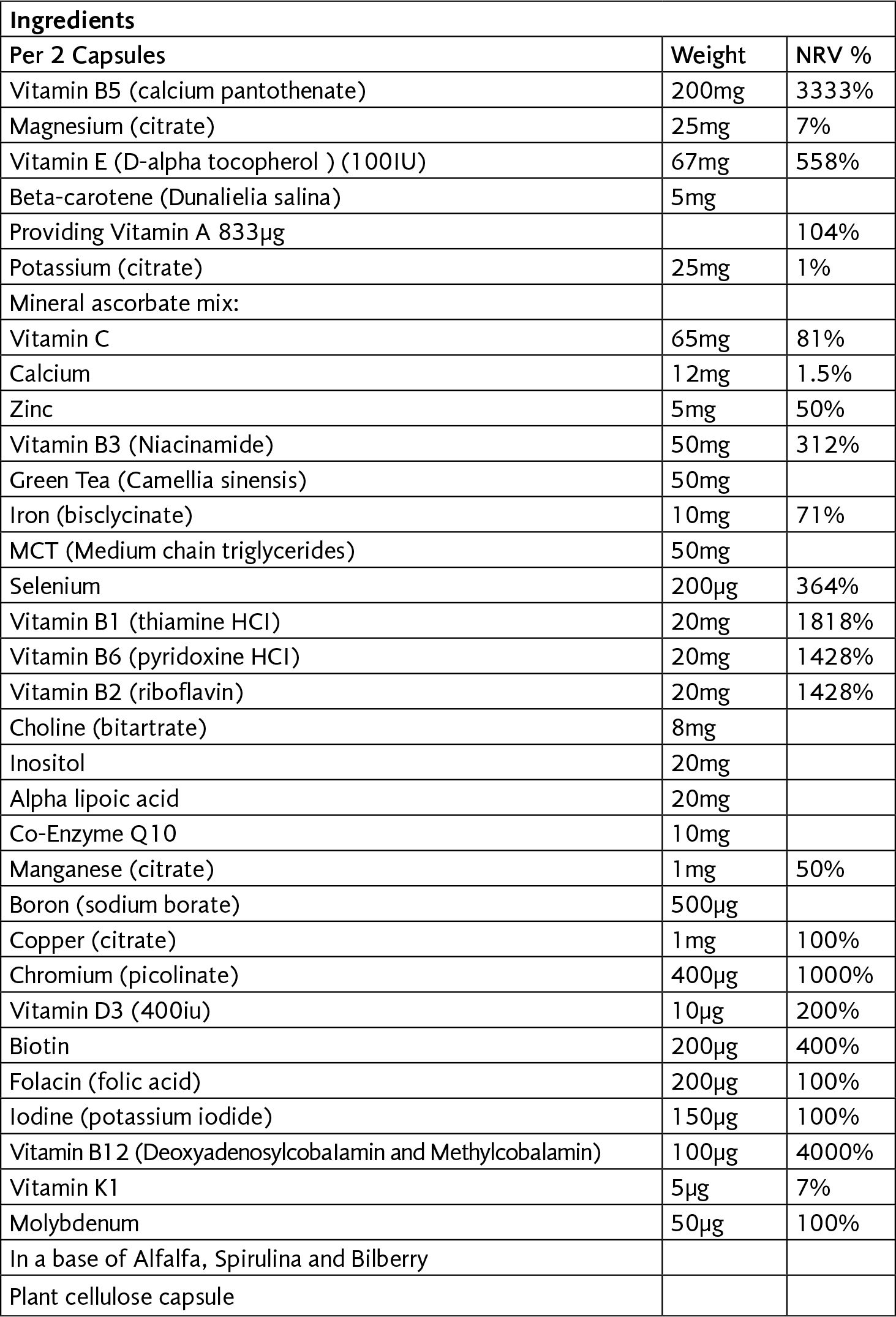 Viridian Multivitamin Sports Formula 60 capsules