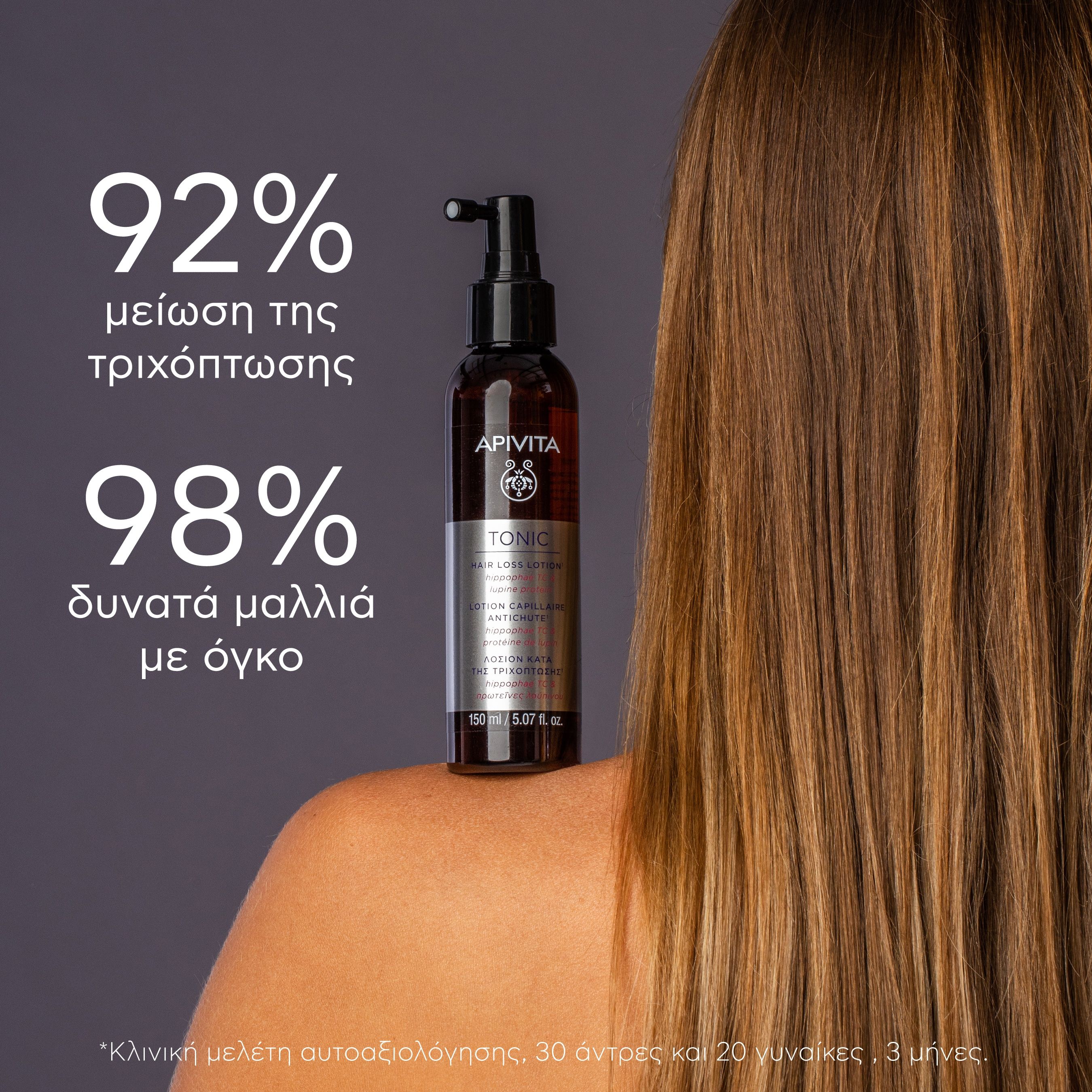 Apivita Hair Loss Lotion, Λοσιόν Kατά της Tριχόπτωσης με Hippophae TC & Πρωτεΐνες Λούπινου 150ml