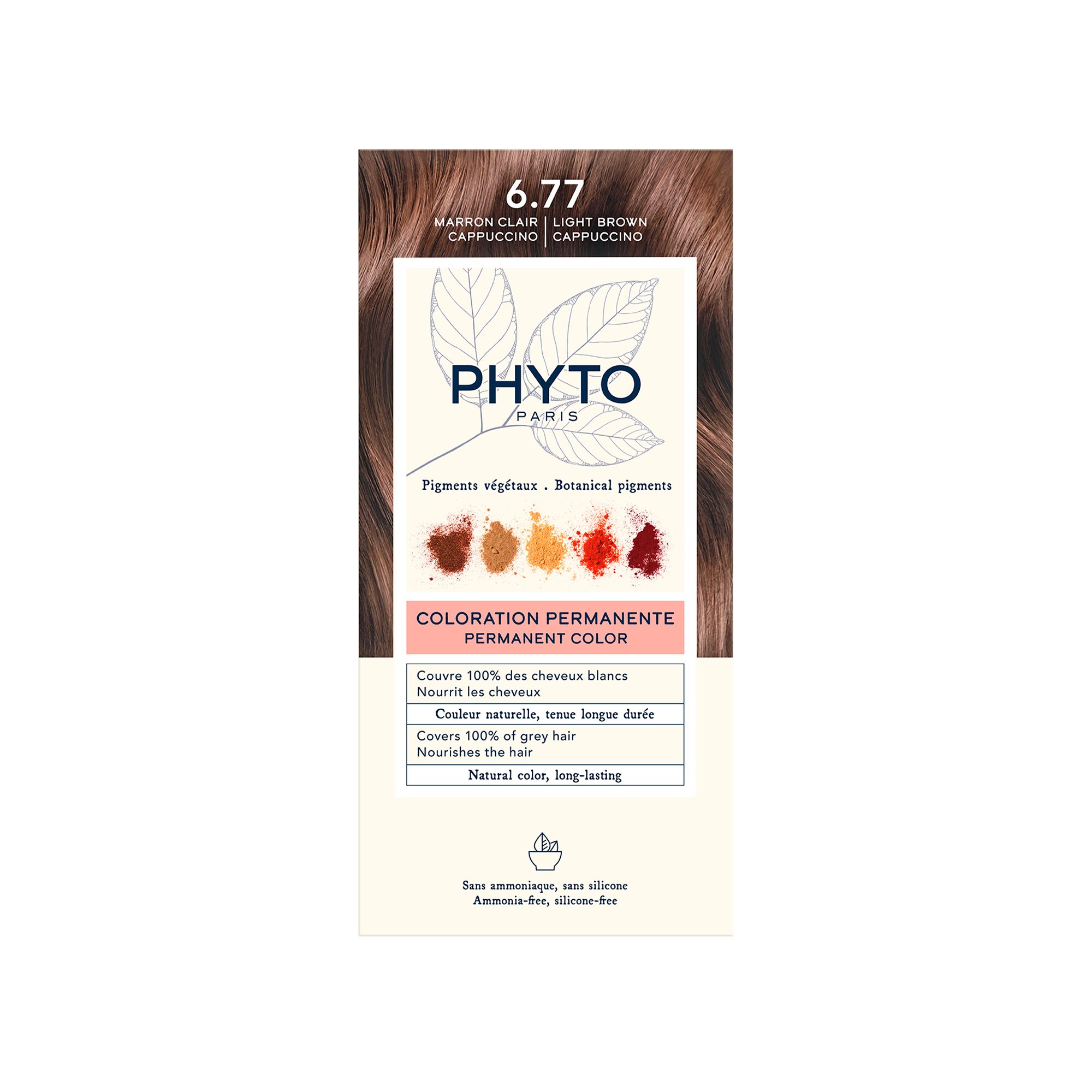 Phyto Phytocolor Μόνιμη Βαφή Μαλλιών 6.77 Μαρόν Ανοιχτό Καπουτσίνο