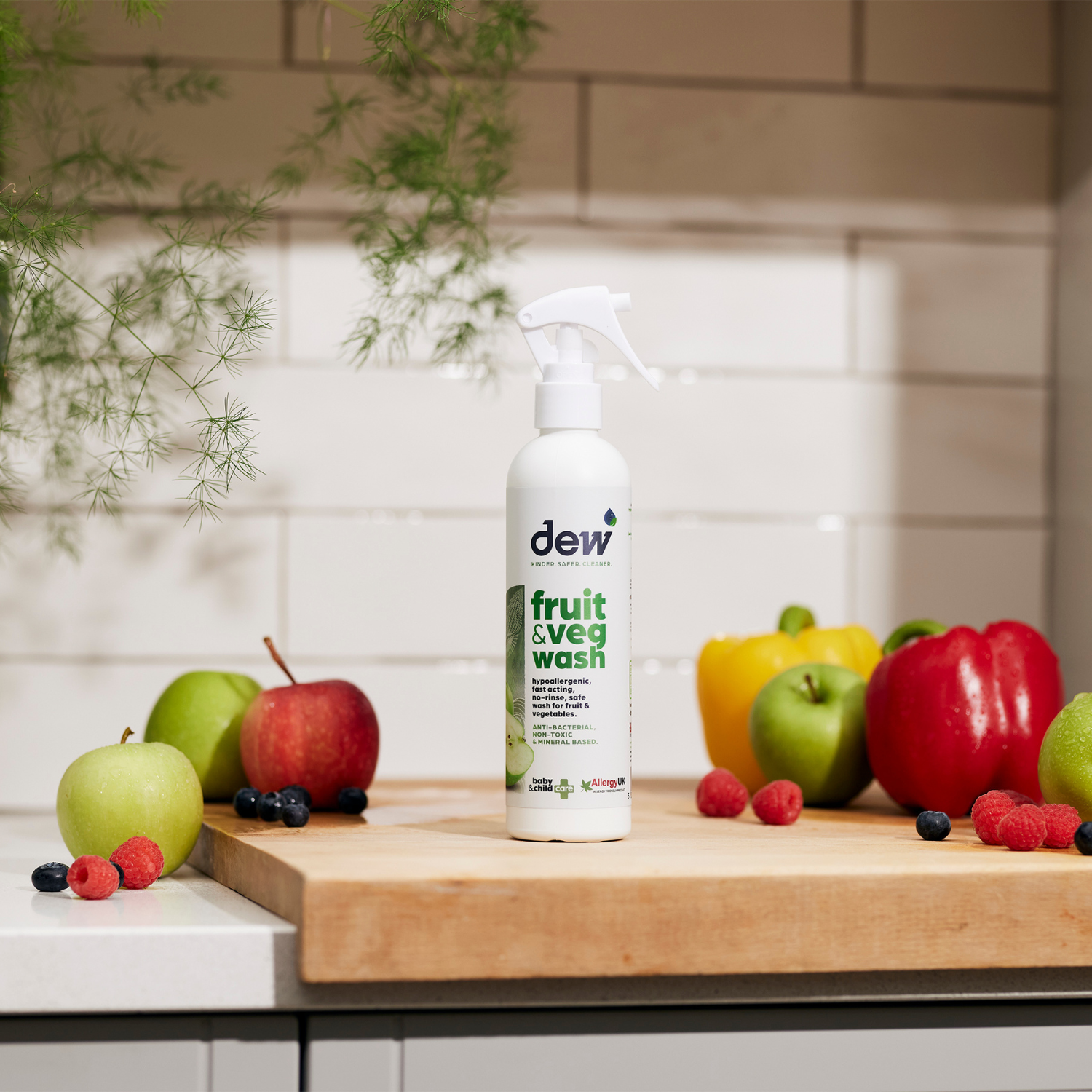 Dew Fruit & Veg Wash, Απολυμαντικό Καθαριστικό Spray Φρούτων και Λαχανικών Χωρίς Τοξικά Χημικά 250ml