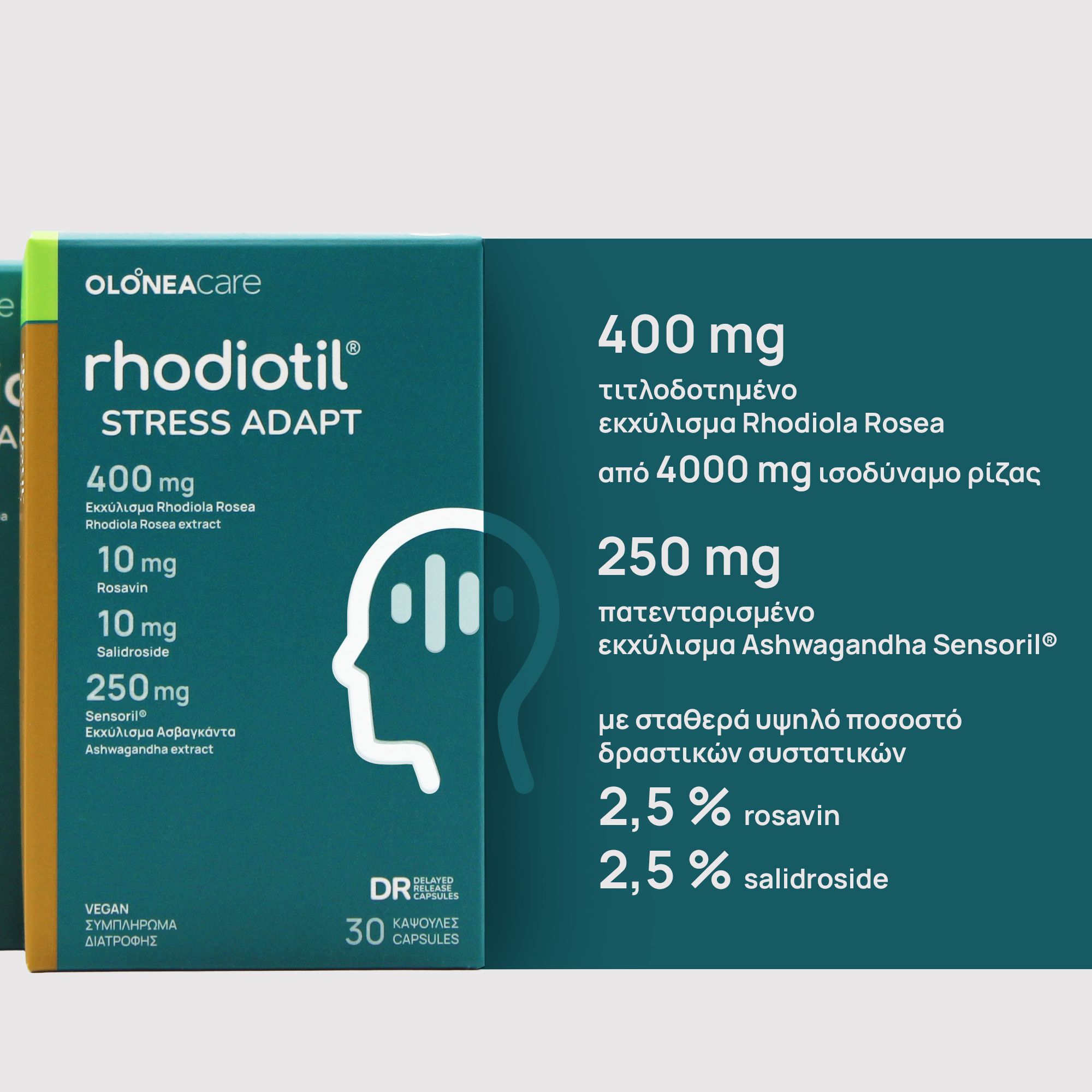 Olonea Rhodiotil Stress Adapt, 30 κάψουλες