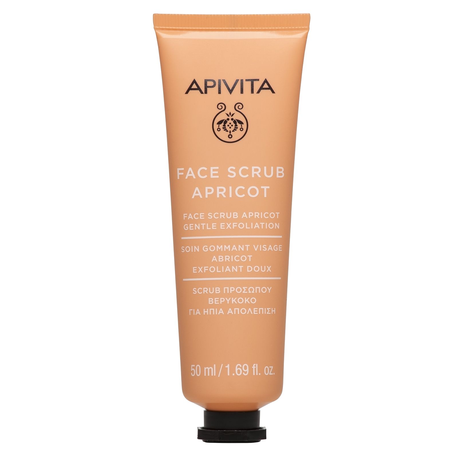 Apivita Face Scrub Apricot, Gel Ήπιας Απολέπισης με Λεπτούς Κόκκους από Κουκούτσια Βερύκοκου 50ml