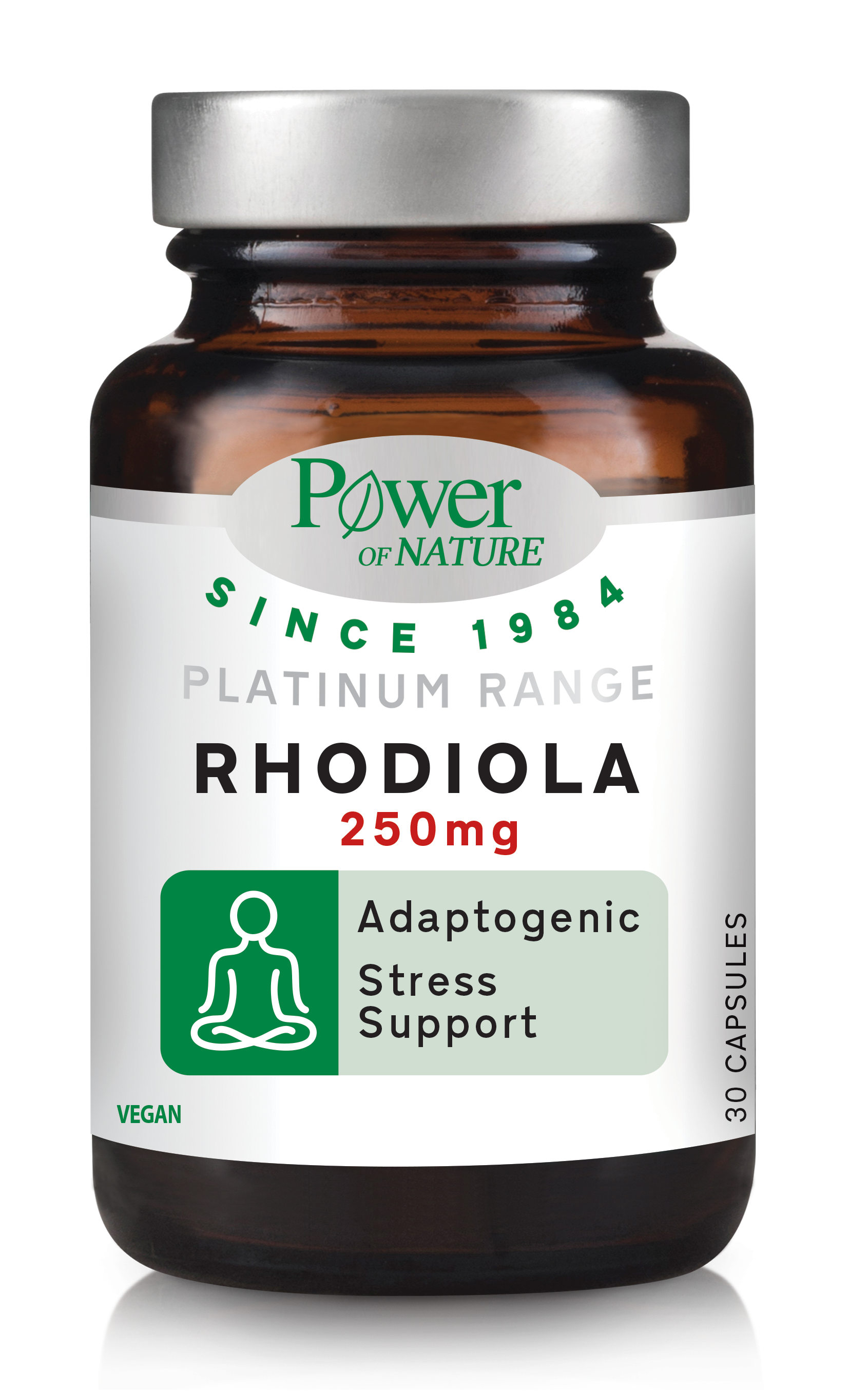 Power of Nature Platinum Range Rhodiola 250mg, 30 κάψουλες