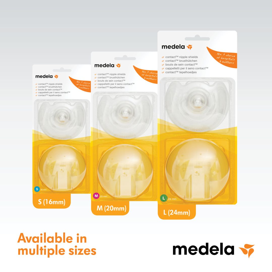 Medela Contact Nipple Shields Ψευδοθηλές Σιλικόνης με Θήκη Μ(20mm) 2τμχ