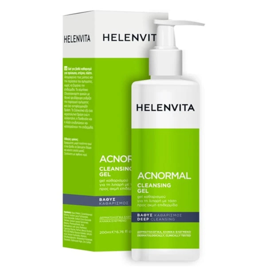 Helenvita Acnormal Cleansing Gel, Καθαριστικό Ζελ Προσώπου για Λιπαρές Επιδερμίδες 200ml