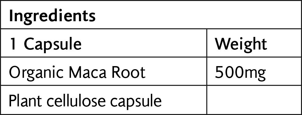 Viridian Organic Maca 500mg 60 capsules