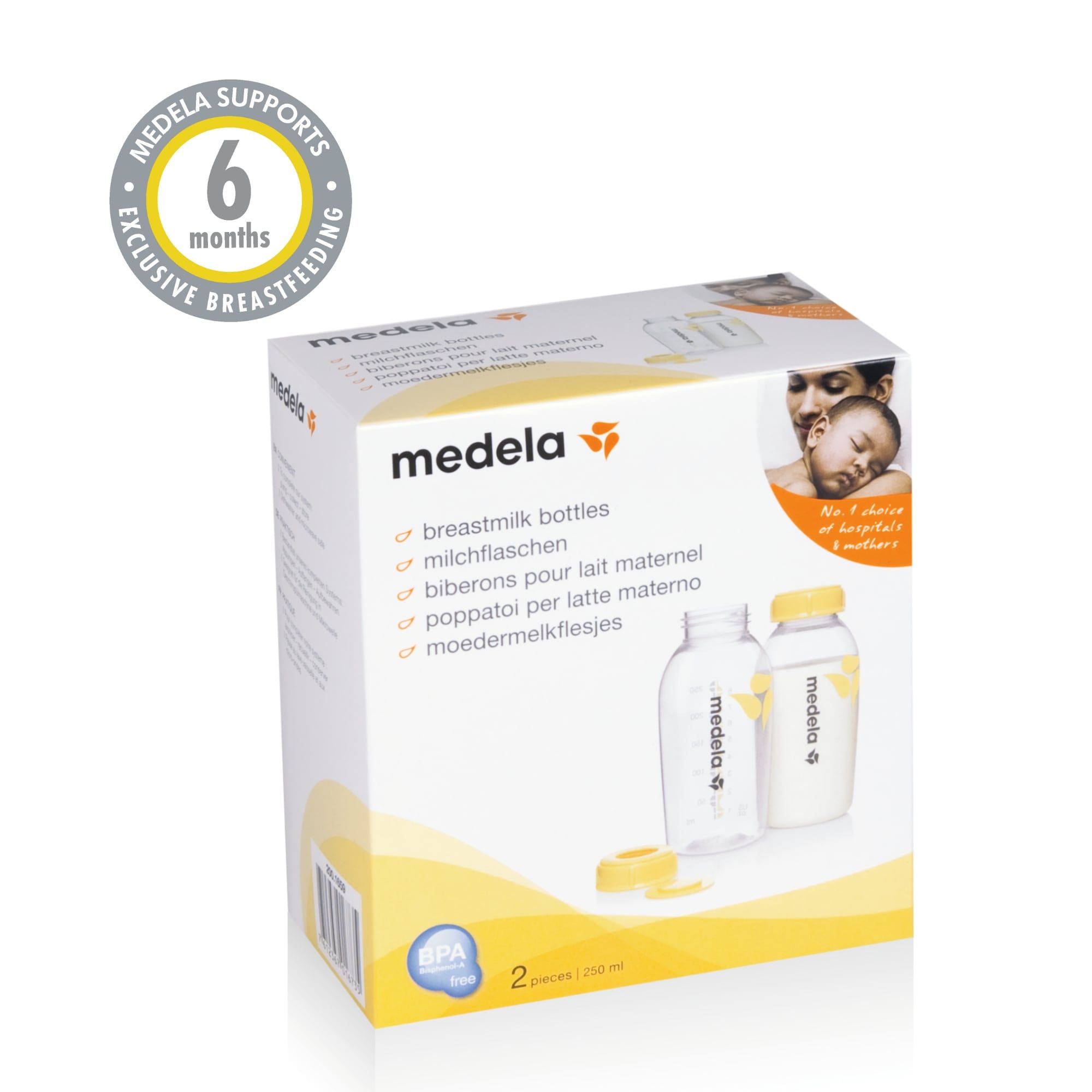 Medela Breast Milk Bottles, 2x250ml