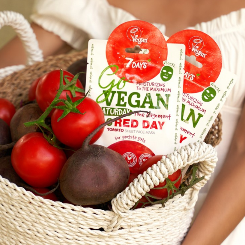 7 Days Go Vegan Sheet Mask Red Day, 25g