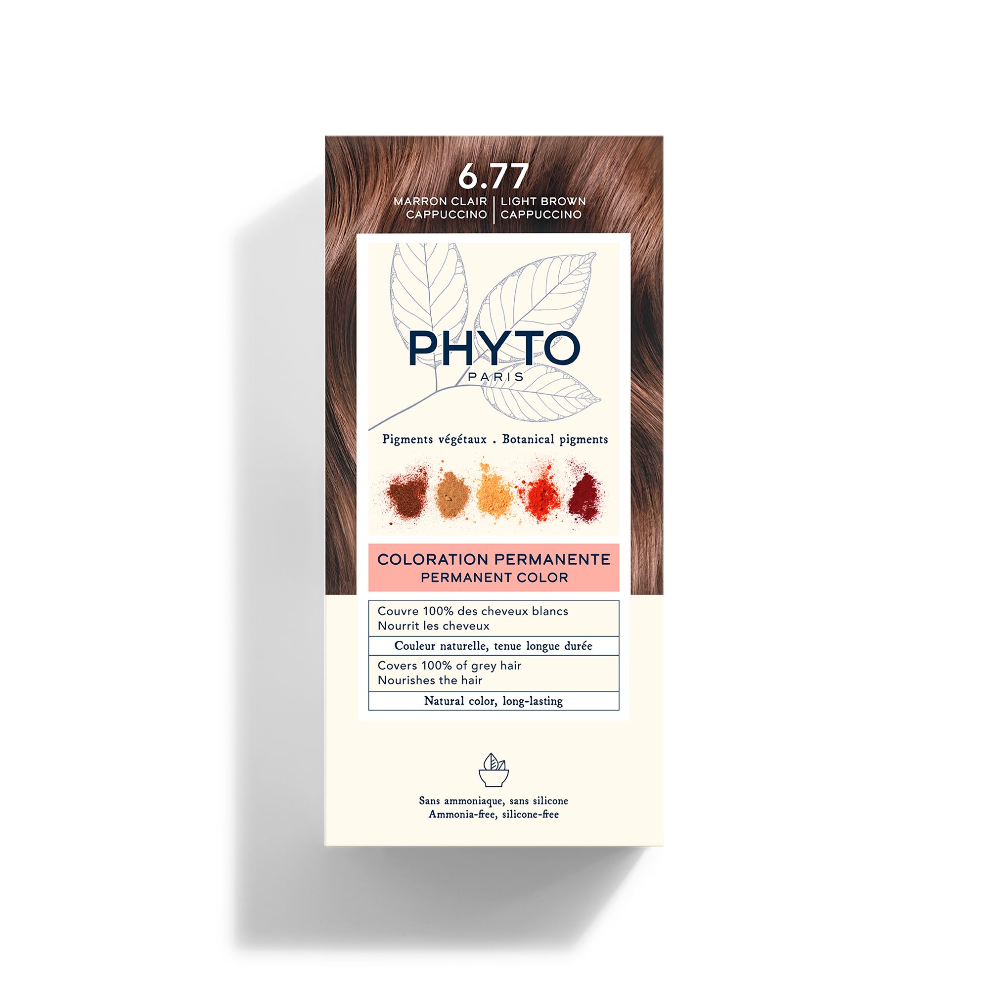 Phyto Phytocolor Μόνιμη Βαφή Μαλλιών 6.77 Μαρόν Ανοιχτό Καπουτσίνο