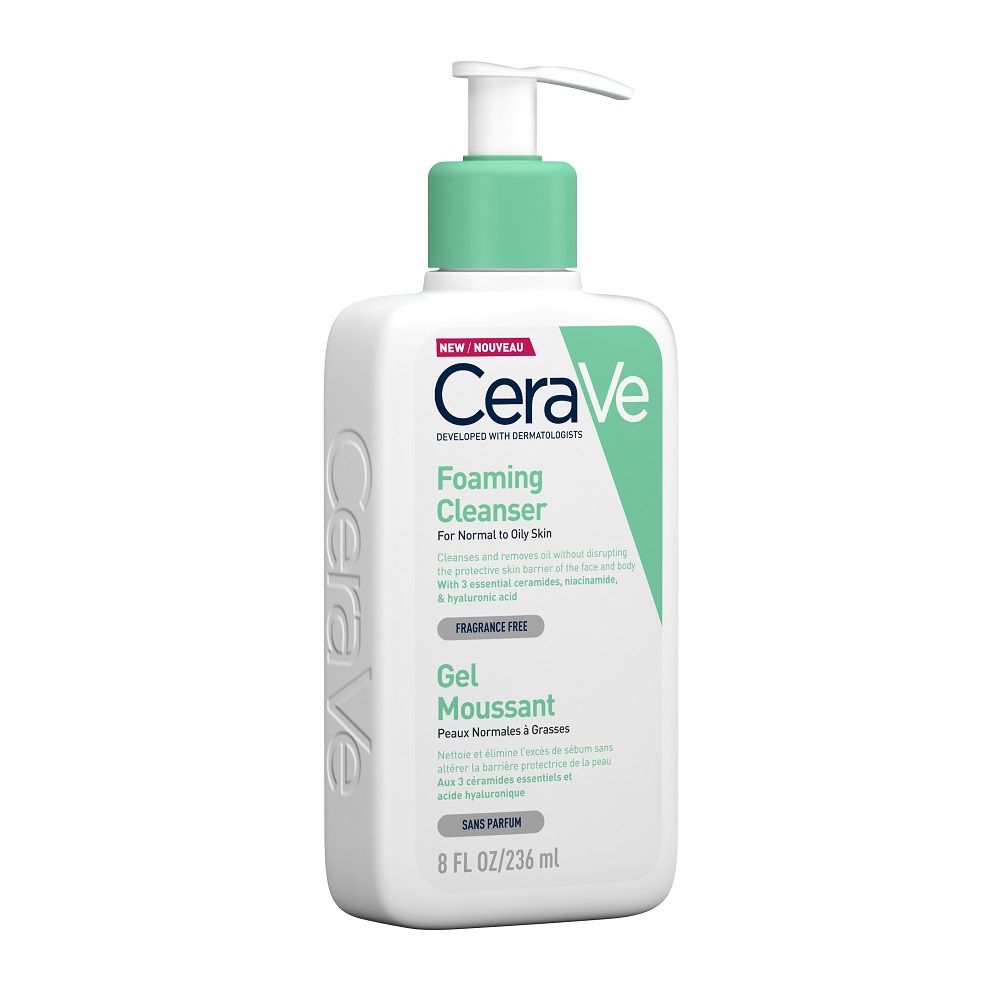 CeraVe Foaming Cleanser Gel, Αφρίζον Gel Καθαρισμού για Πρόσωπο και Σώμα με Υαλουρονικό Οξύ, Ceramides και Νιασιναμίδη 236ml