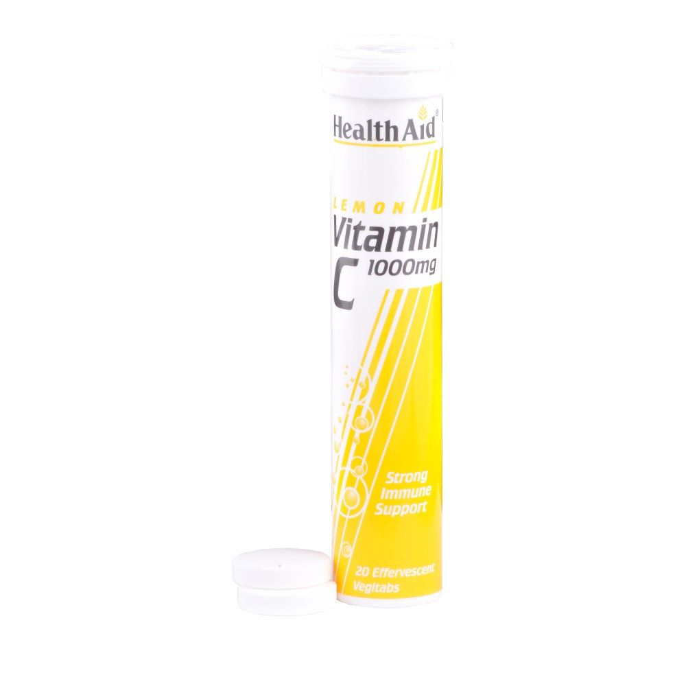 Health Aid Vitamin C 1000mg Δισκία Με Υψηλή Περιεκτικότητα Σε Βιταμίνη C Λεμόνι 20Δισκία
