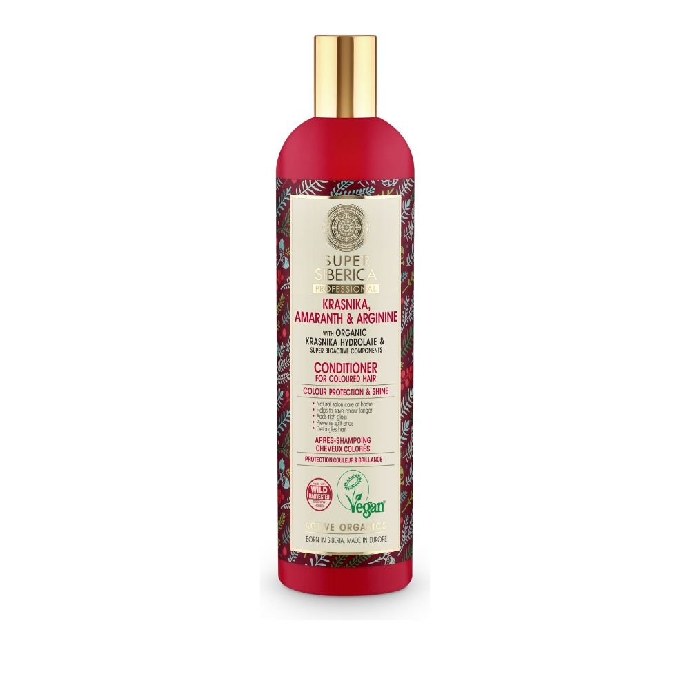 Natura Siberica Super Siberica Krasnika, Amaranth & Arginine Μαλακτικό για Προστασία Βαφής και Λάμψη για Βαμμένα Μαλλιά 400 ml
