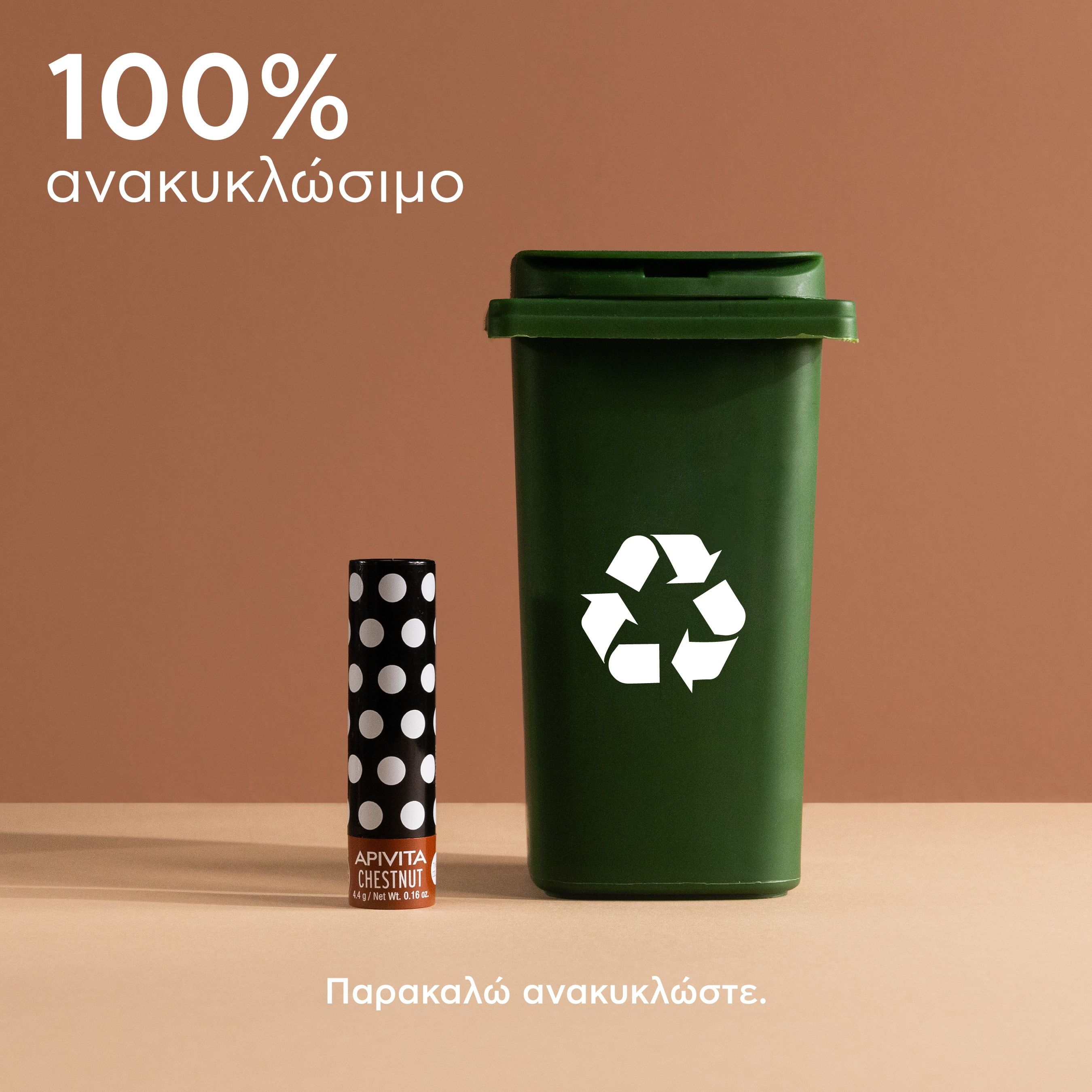 Apivita Chestnut Lip Care με Κάστανο,Ελαφριά Σοκολατί Απόχρωση 4.4gr