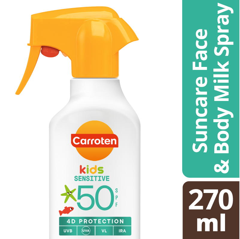 Carroten Kids Sensitive SPF50+ Αντηλιακό Spray Προσώπου και Σώματος 270ml