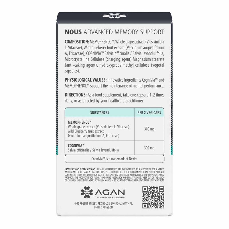 Agan Nous Advanced Memory Support, 30 Vegicaps
