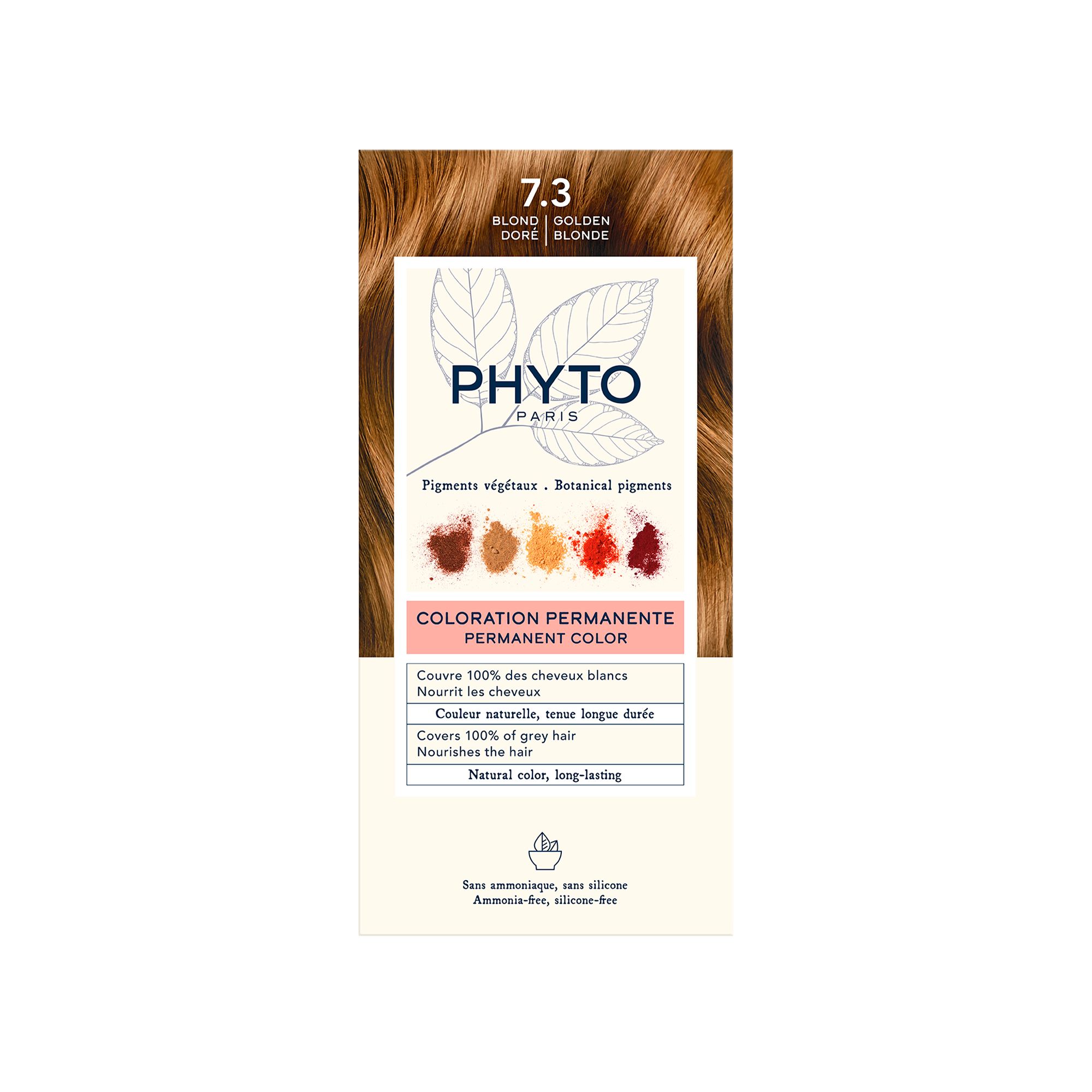 Phyto Phytocolor Μόνιμη Βαφή Μαλλιών 7.3 Ξανθό Χρυσό