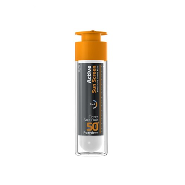 Frezyderm Active Sun Screen Tinted Face Fluid SPF50 Αντηλιακή Προσώπου Ενυδάτωσης και Αντιγήρανσης με Χρώμα 50ml