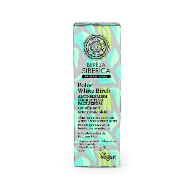 Natura Siberica Polar White Birch, Ορός Προσώπου Κατά των Ερεθισμών, για Λιπαρή και Ακνεϊκή Επιδερμίδα, 30ml