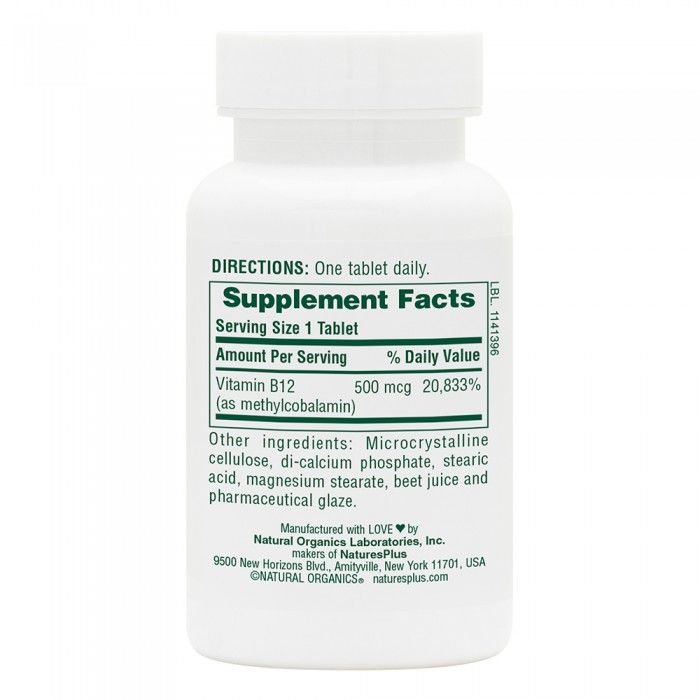 Natures Plus Vitamin B-12 500 Mcg 90 tabs
