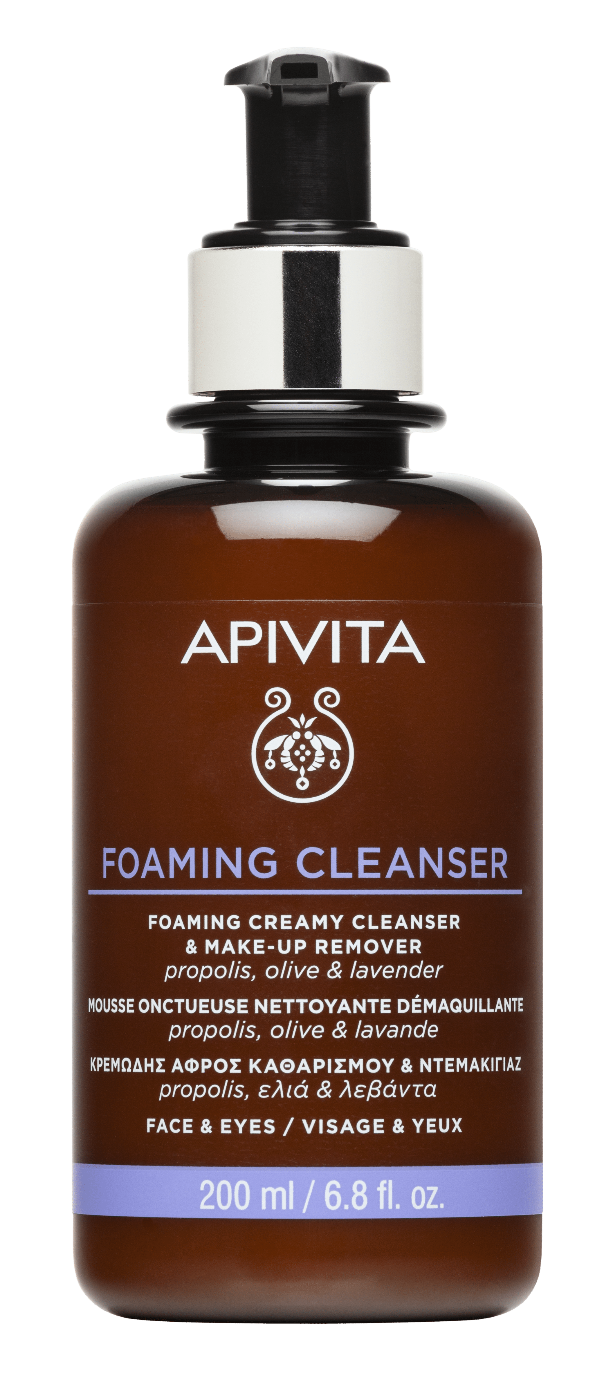 Apivita Cleansing Κρεμώδης Αφρός Καθαρισμού για Πρόσωπο και Μάτια με Ελιά και Λεβάντα 200ml