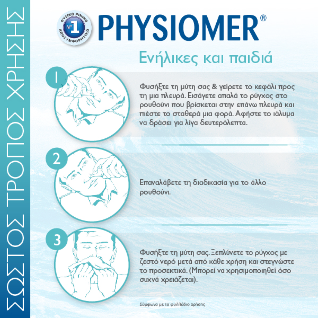 Physiomer Kids Αποσυμφορητικό Ισότονο Διάλυμα Ρινικού Καθαρισμού 115ml
