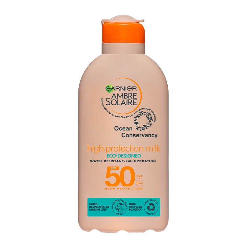 Garnier Ambre Solaire Ocean Protect High Protection Milk SPF50 200ml & Anti Age Super UV Face Cream SPF50 50ml
