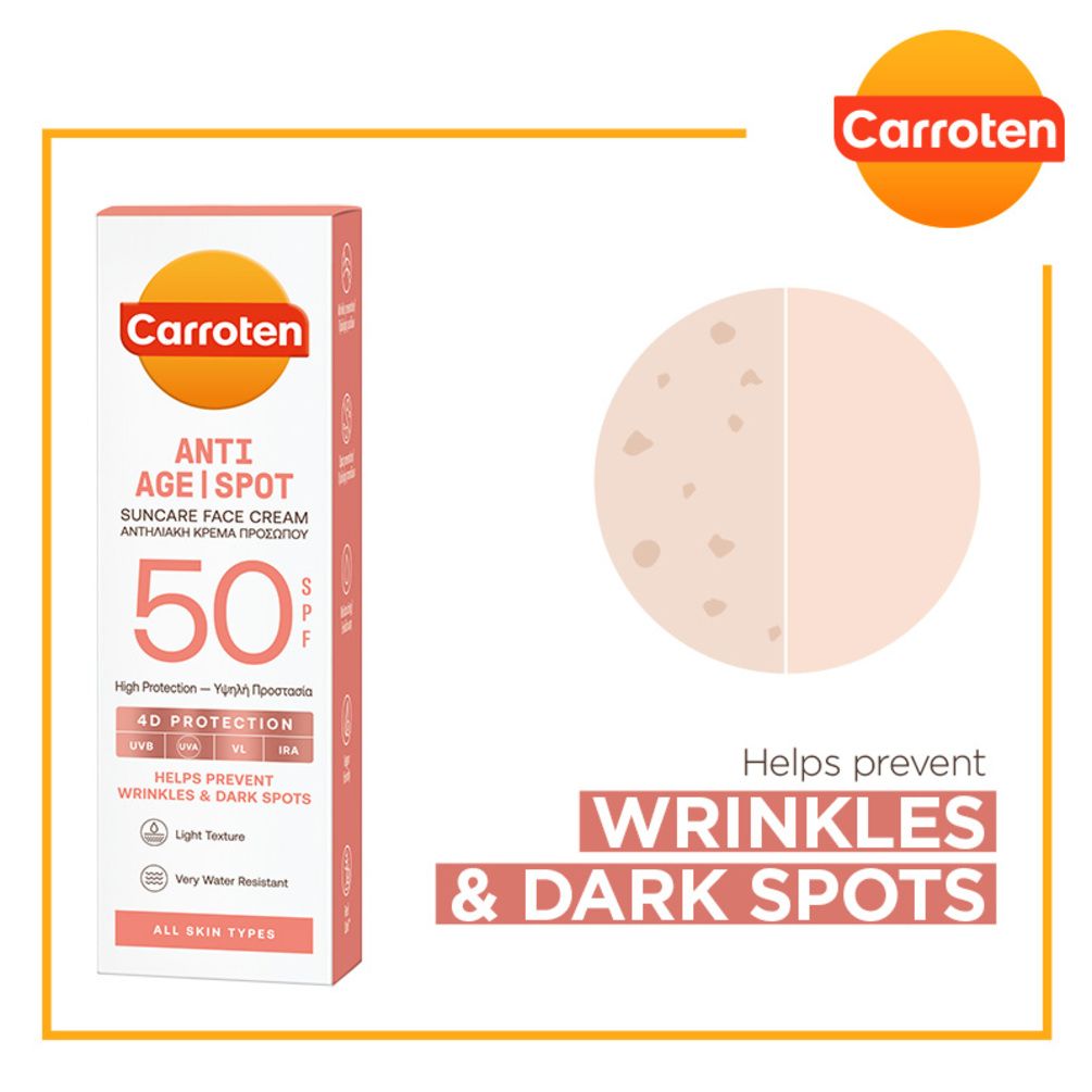 Carroten Anti Age-Spot Suncare Face Cream SPF50, 50ml