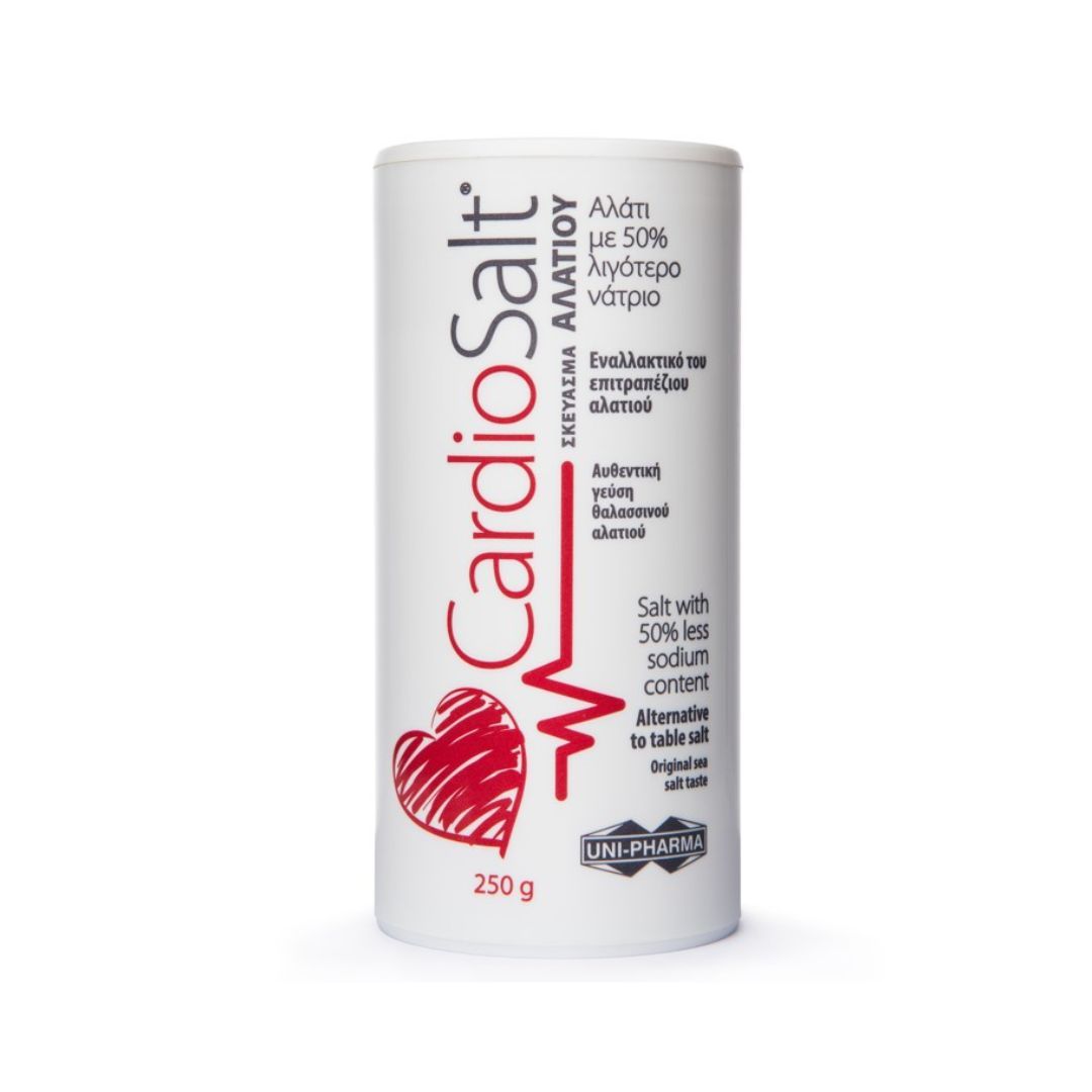 Uni-Pharma Cardiosalt, Μεταλλικό Αλάτι με 50% Λιγότερο Νάτριο 250gr