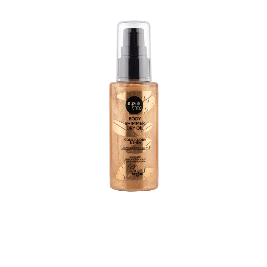 Organic Shop Body Shimmer Dry OIl with Gold Jojoba & Shea, 50ml