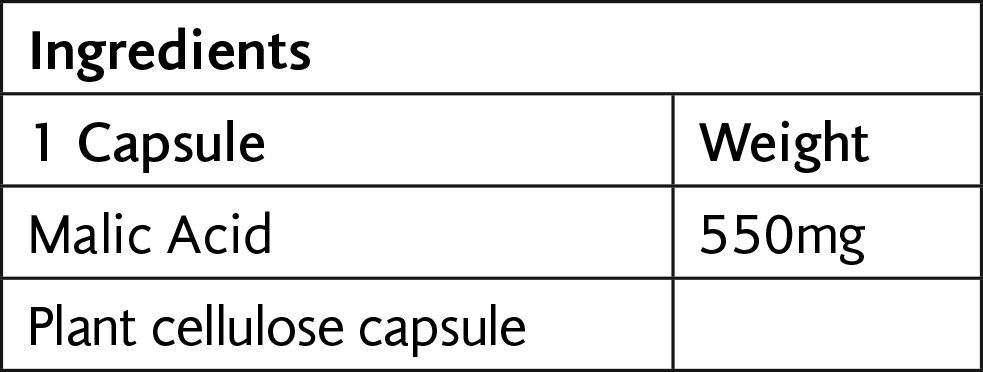 Viridian Malic Acid 550mg 90 capsules