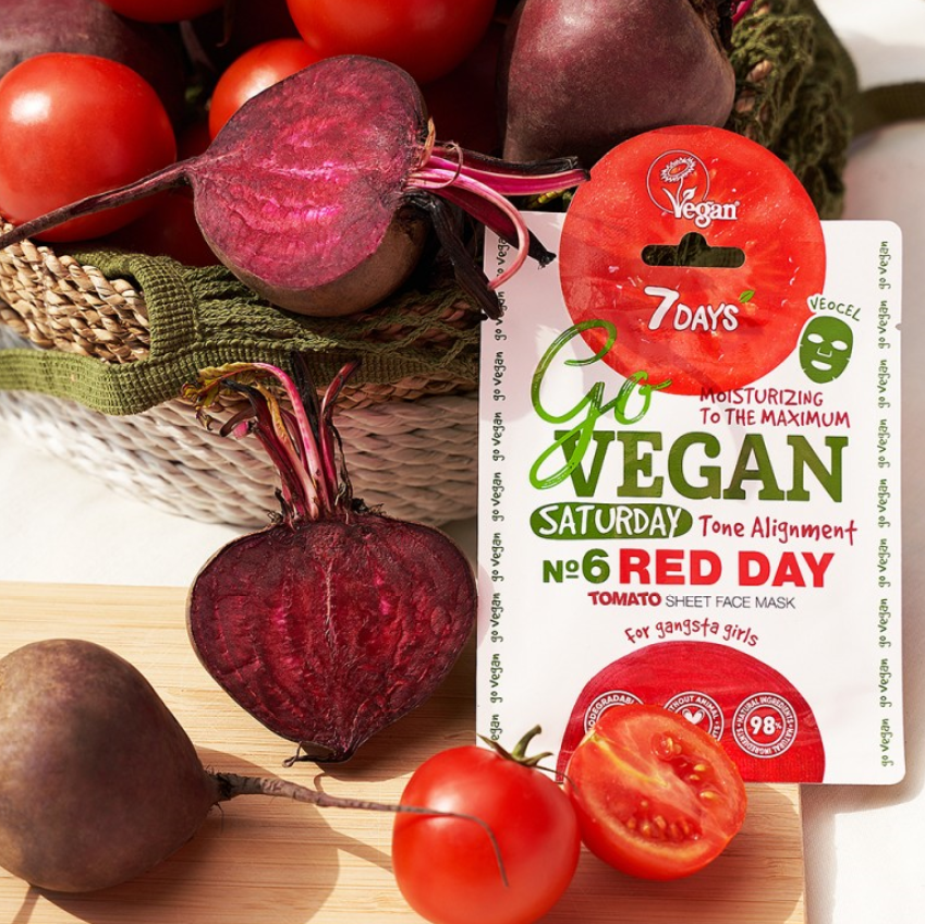 7 Days Go Vegan Sheet Mask Red Day, 25g