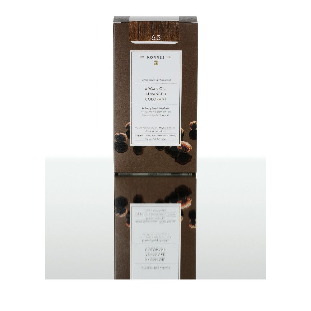 Korres Βαφή ARGAN OIL Advanced Colorant 6.3 Ξανθό Σκούρο Χρυσό Μελί