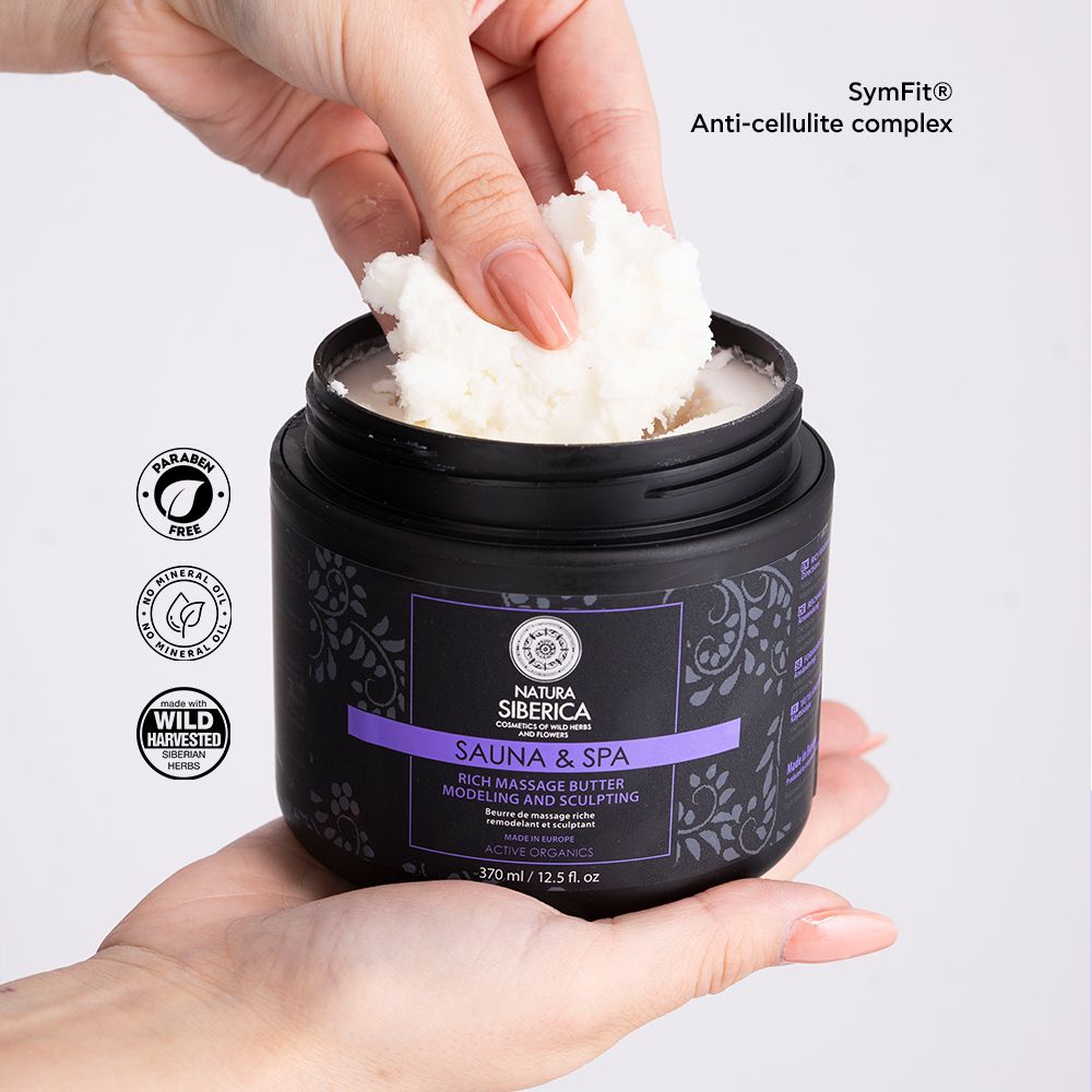 Natura Siberica Promo Sauna & Spa Rich Massage Butter Modeling and Sculpting 370ml & Hot Salt Body Scrub 30ml