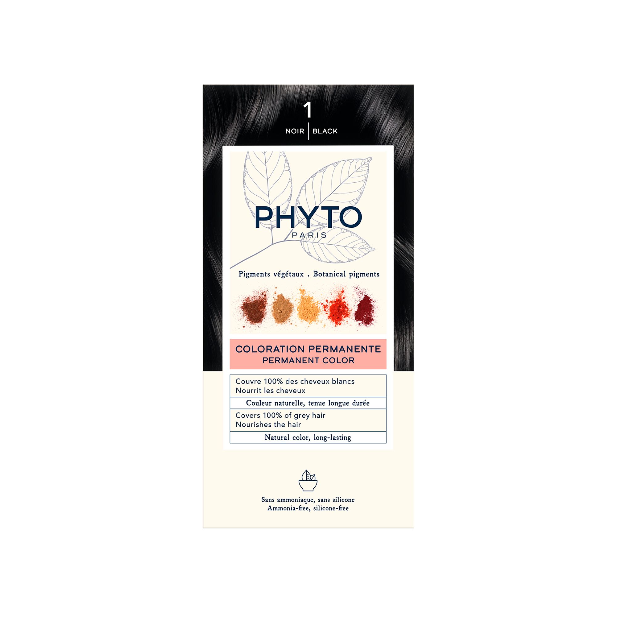 Phyto Phytocolor Μόνιμη Βαφή Μαλλιών 1 Μαύρο