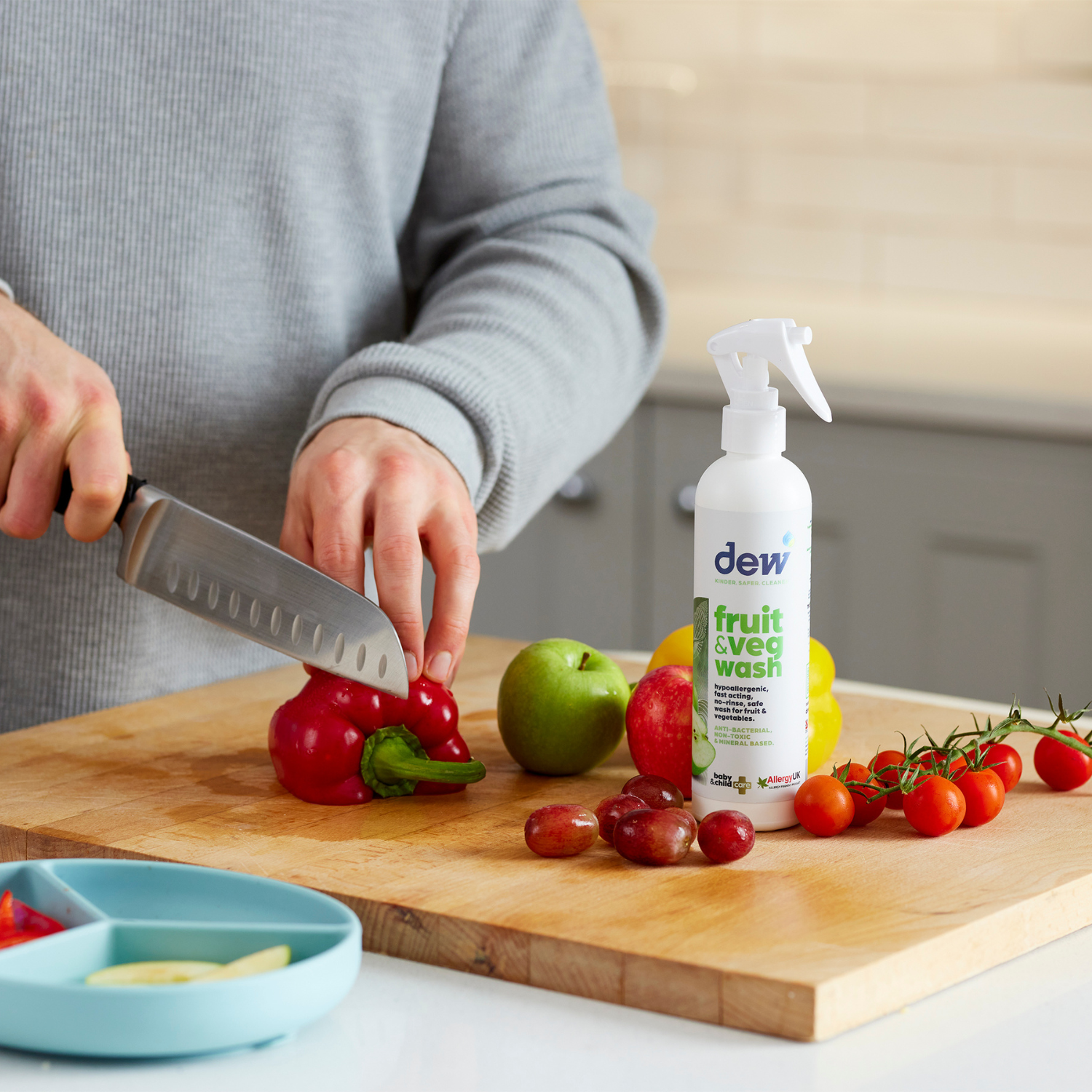 Dew Fruit & Veg Wash, Απολυμαντικό Καθαριστικό Spray Φρούτων και Λαχανικών Χωρίς Τοξικά Χημικά 250ml