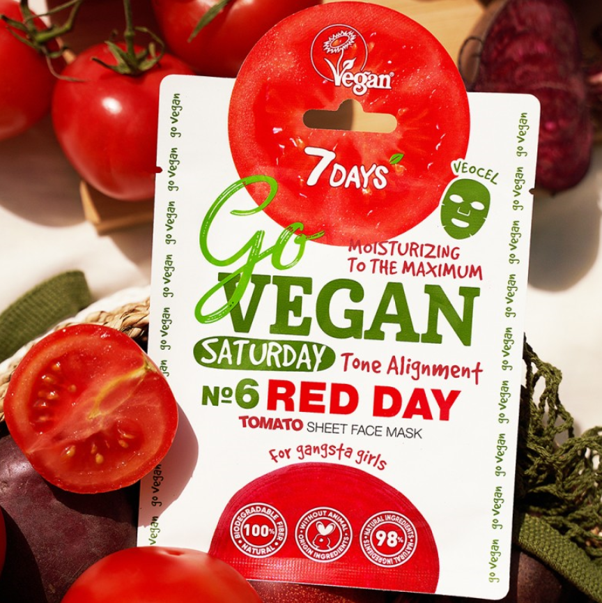 7 Days Go Vegan Sheet Mask Red Day, 25g