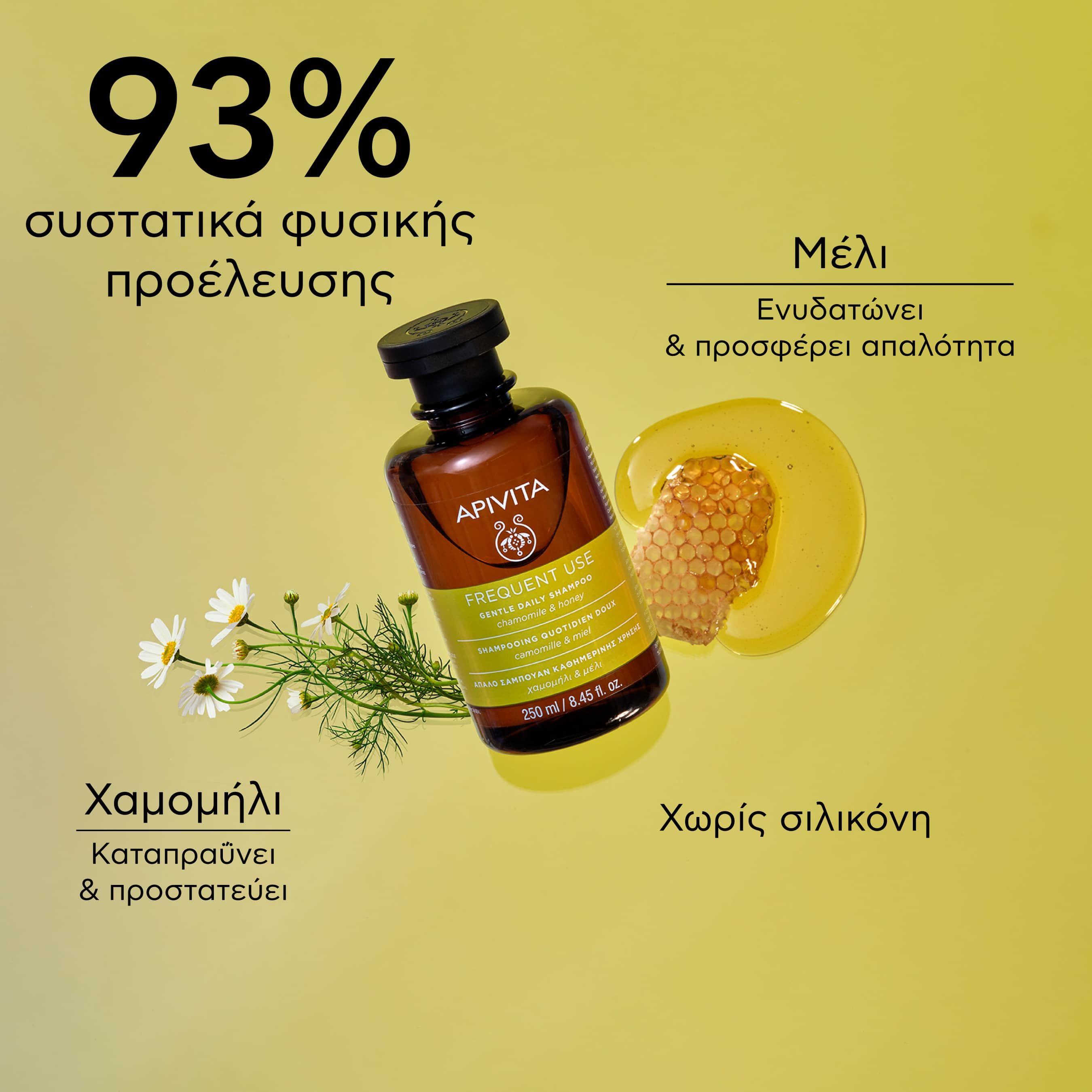 Apivita Απαλό Σαμπουάν Καθημερινής Χρήσης με Χαμομήλι και Μέλι 250ml