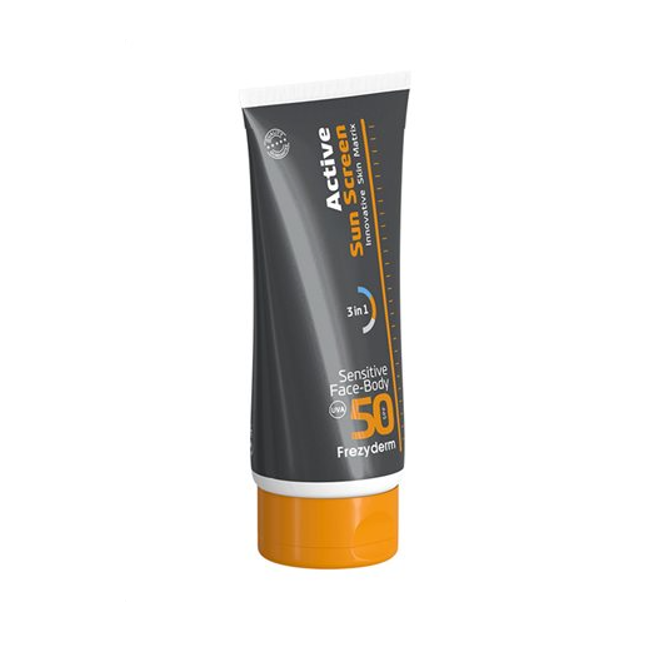 Frezyderm Active Sun Screen Sensitive Face/Body SPF50 Αντηλιακή Προσώπου/Σώματος Ενυδάτωσης και Αντιγήρανσης 150ml