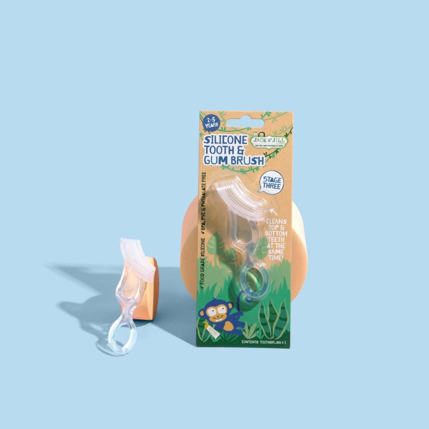 Jack N' Jill Natural Silicone Tooth & Gum Brush, 1 τεμάχιο