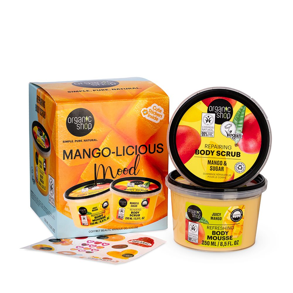 Organic Shop Mango-Licious Mood with Body Mousse, 250ml & Body Scrub, 250ml