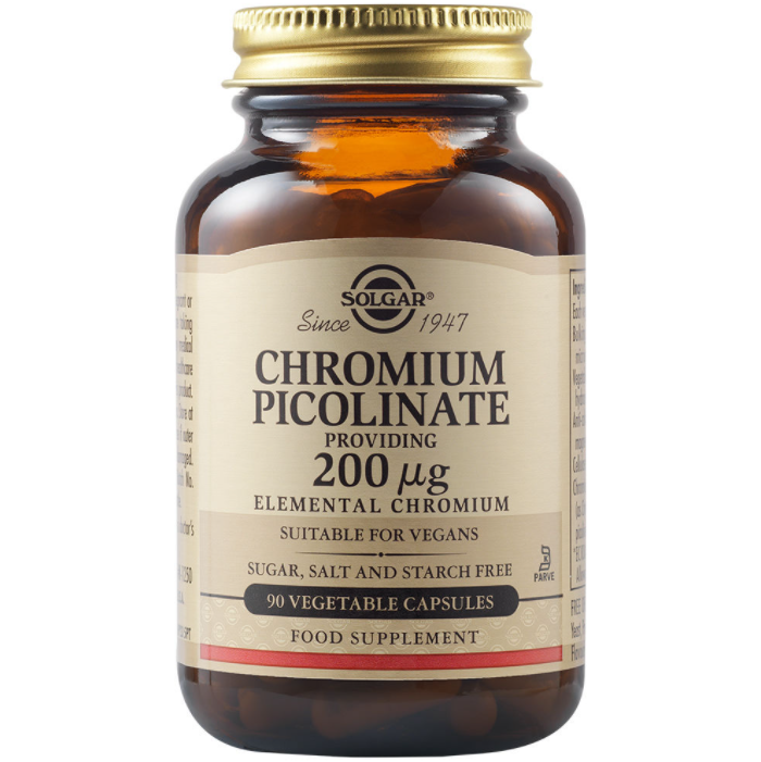 Solgar Chromium Picolinate 200μg Έλεγχος σακχάρου στο αίμα 90 Tablets
